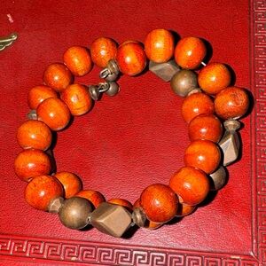 Double Wraped Wooden Bead Bracelet